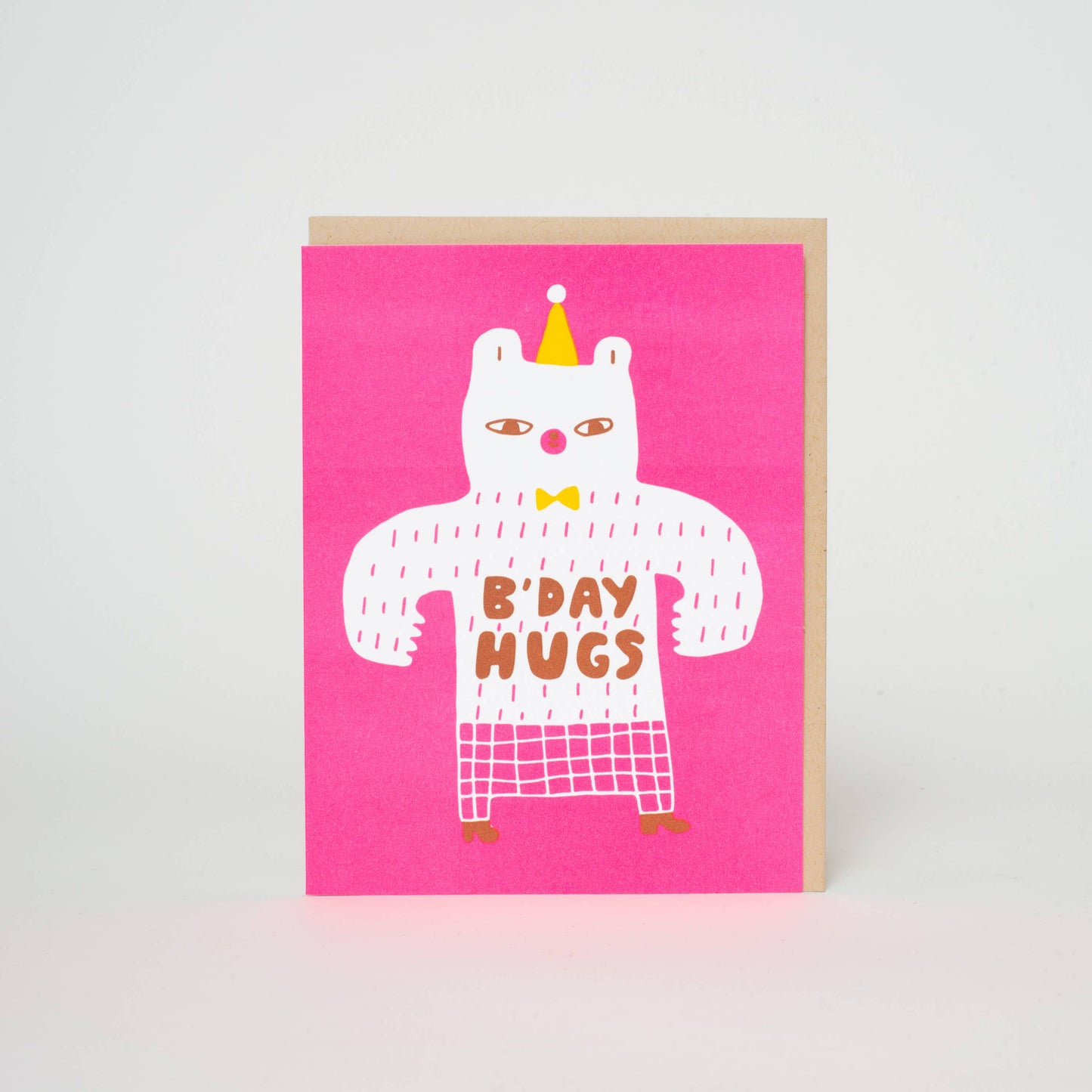 Birthday Bear Hugs Letterpress Greeting Card by Suzy Ultman