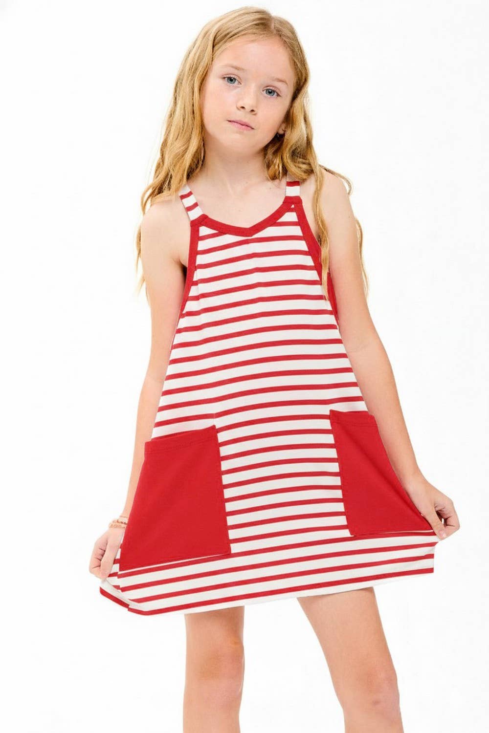 Striped mini dress with inner romper