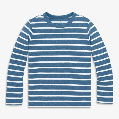 Kids heathered long sleeve stripe tee