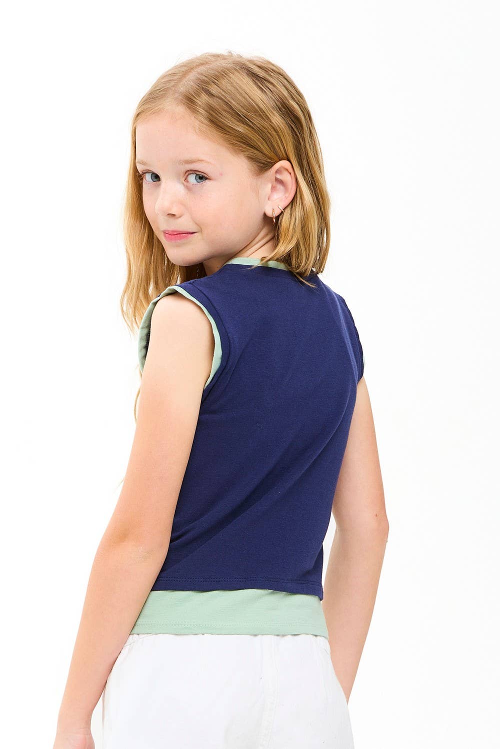 Color Blocked Sleeveless Layered Top