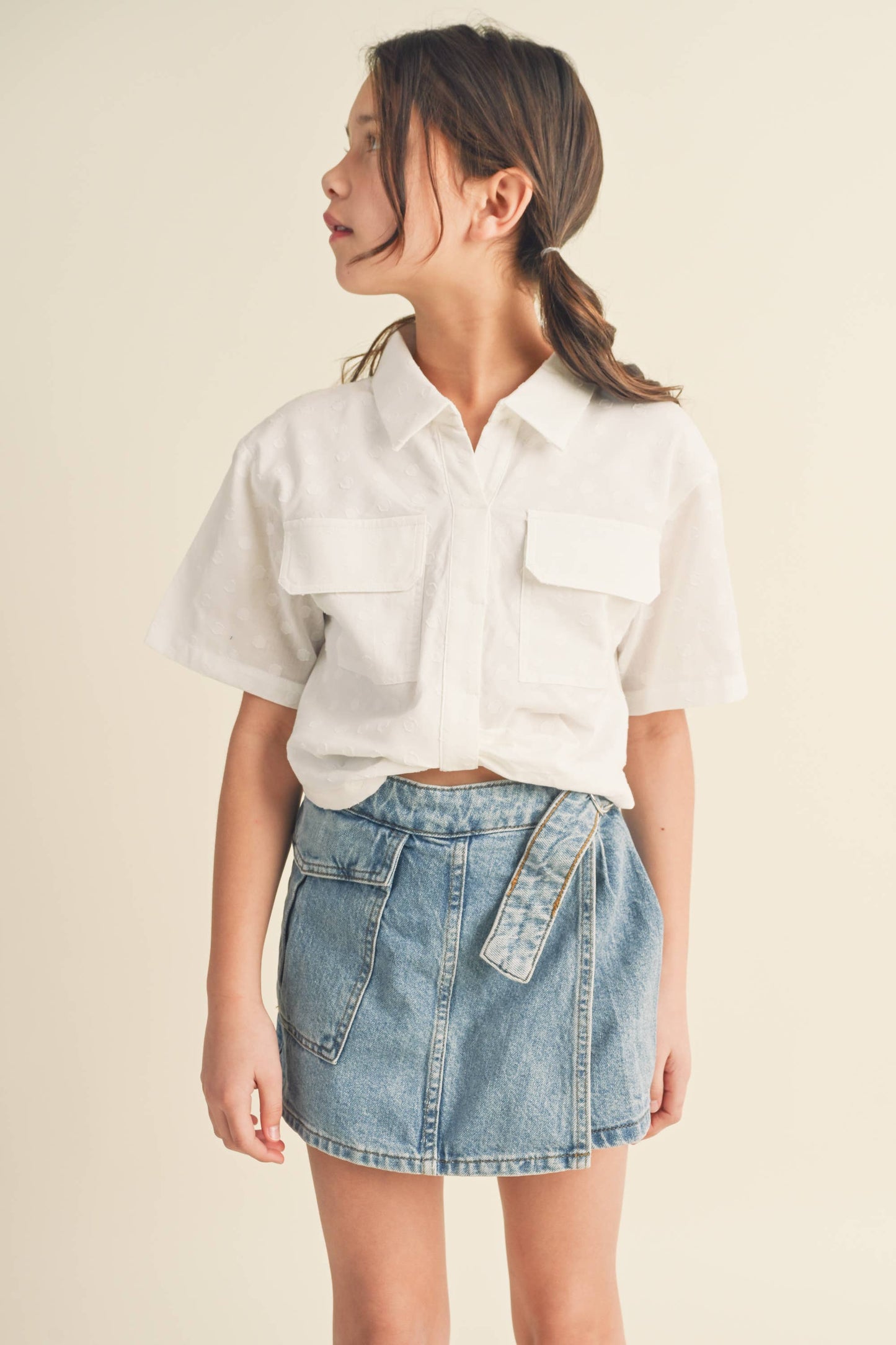 TWEEN GIRLS KIDS DROP SHOULDER S/S TOP KT2413 (7-14 S-L)
