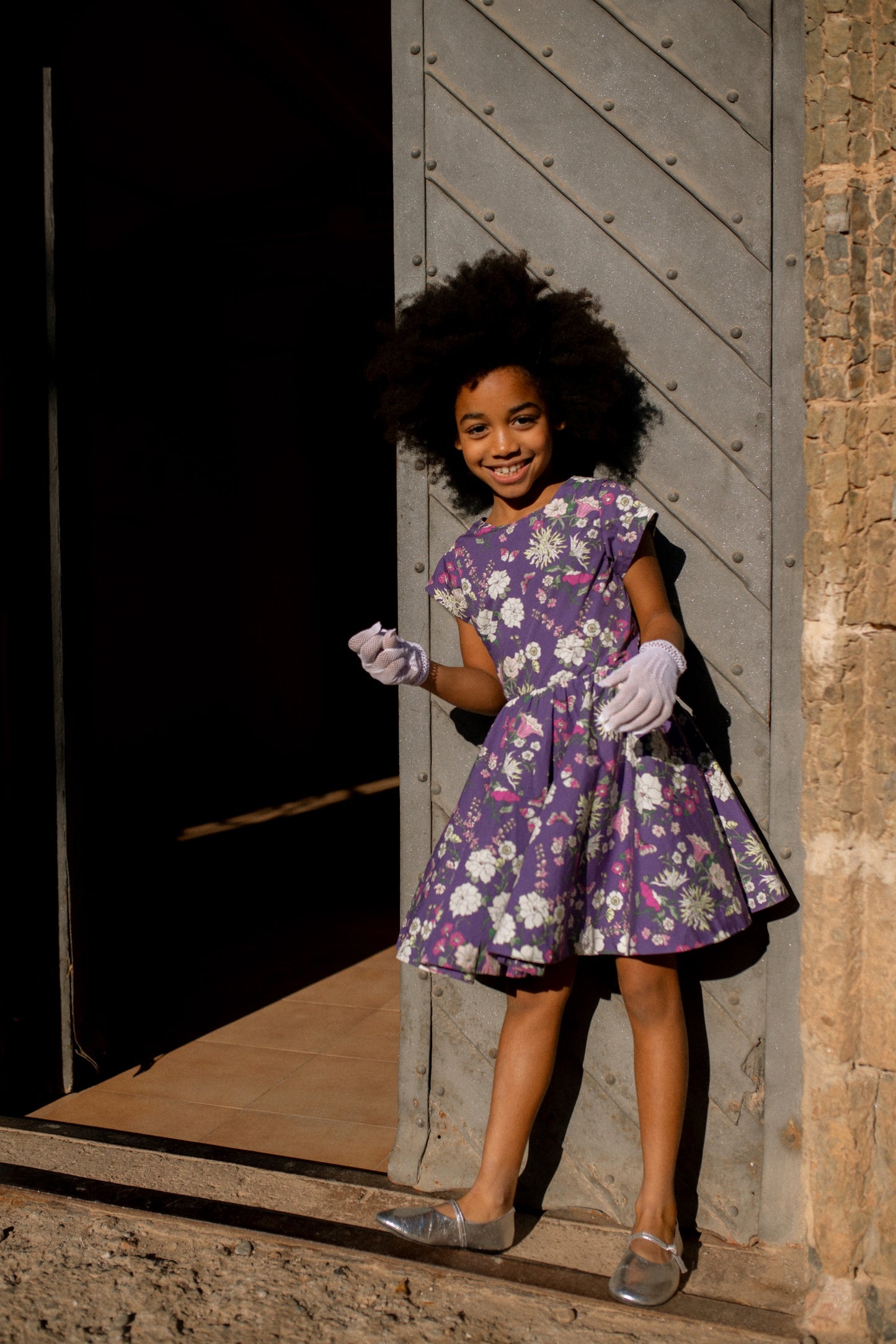 Portuguese Floral Button Back Dress