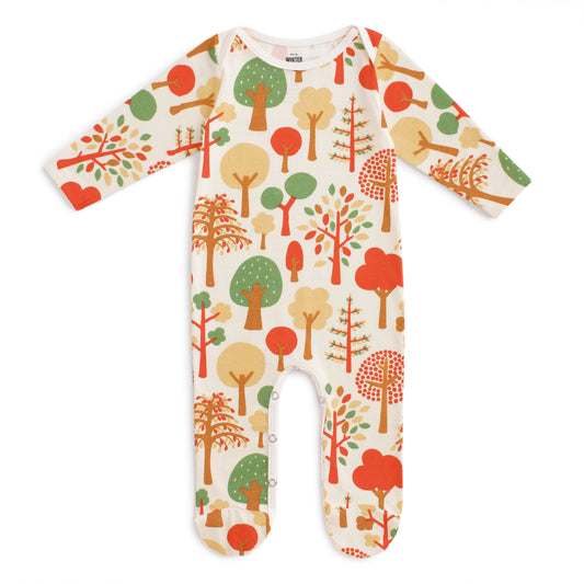 Orange Trees Footed Romper