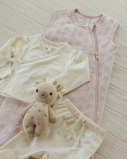 Wrap Top + Footed Pant Set