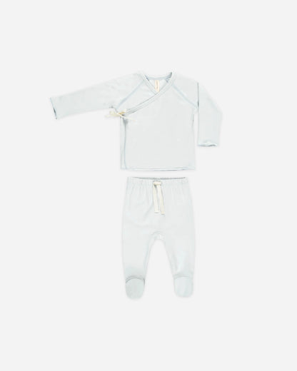 Wrap Top + Footed Pant Set