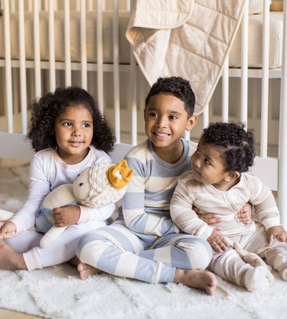 Rugby Stripe Organic Cotton Two-Piece Pajamas - Quarry