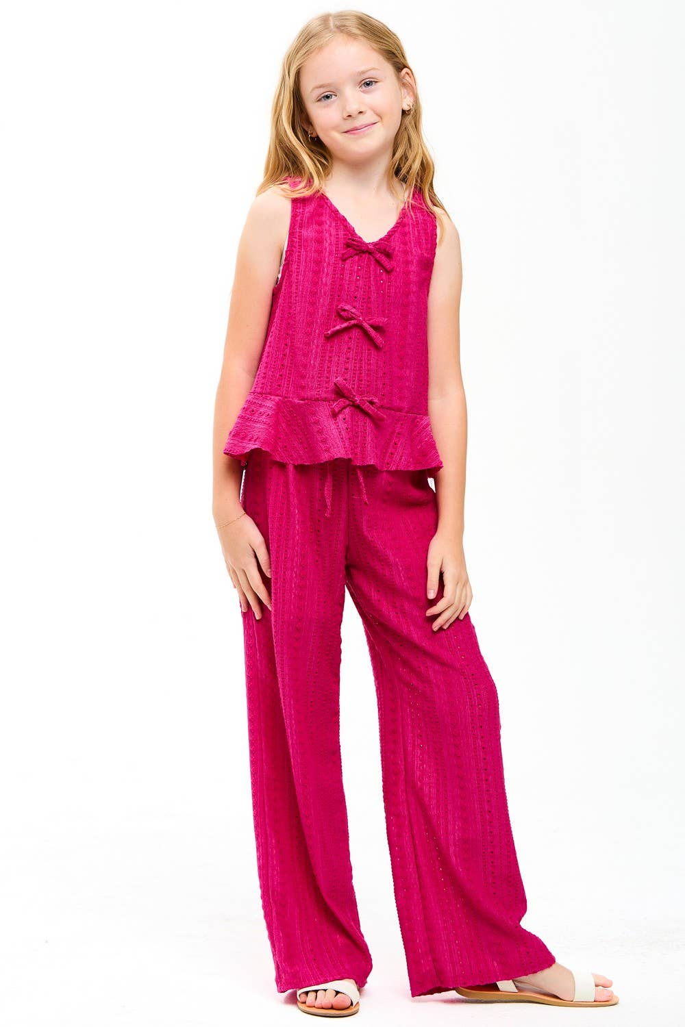 Embroidered Eyelet Ruffled Vest