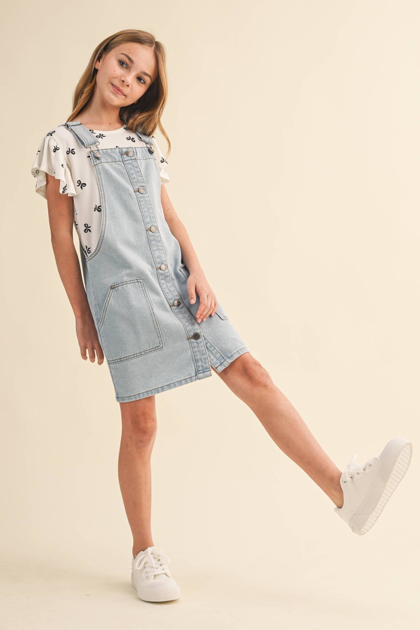 TWEEN KIDS GIRLS DENIM OVERALL DRESS (7-12)