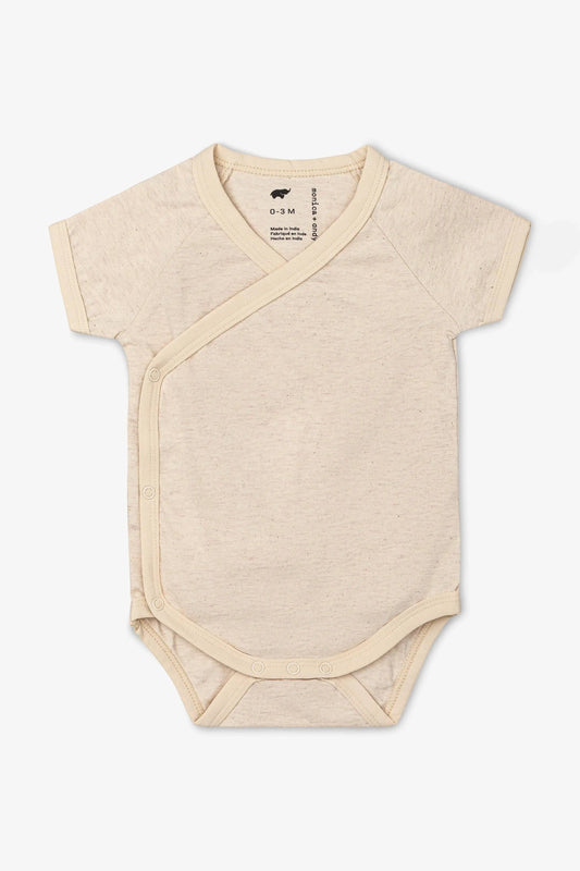 Short Sleeve Lucky Bodysuit- Cream Heather
