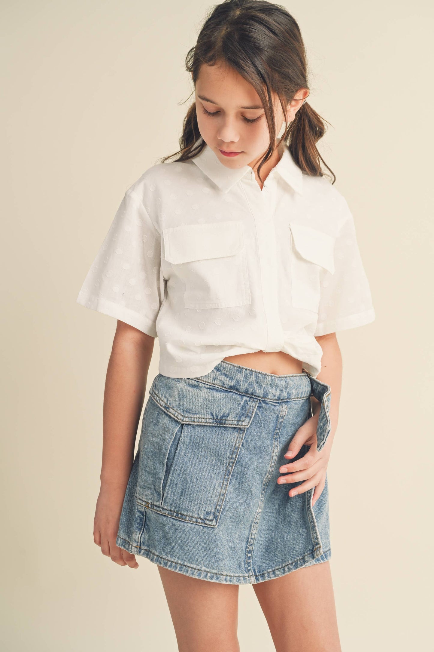 TWEEN GIRLS KIDS DROP SHOULDER S/S TOP KT2413 (7-14 S-L)