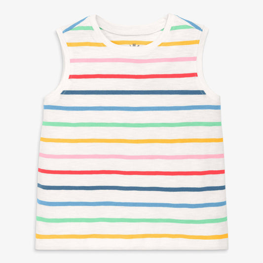 Kids easy tank in rainbow stripe