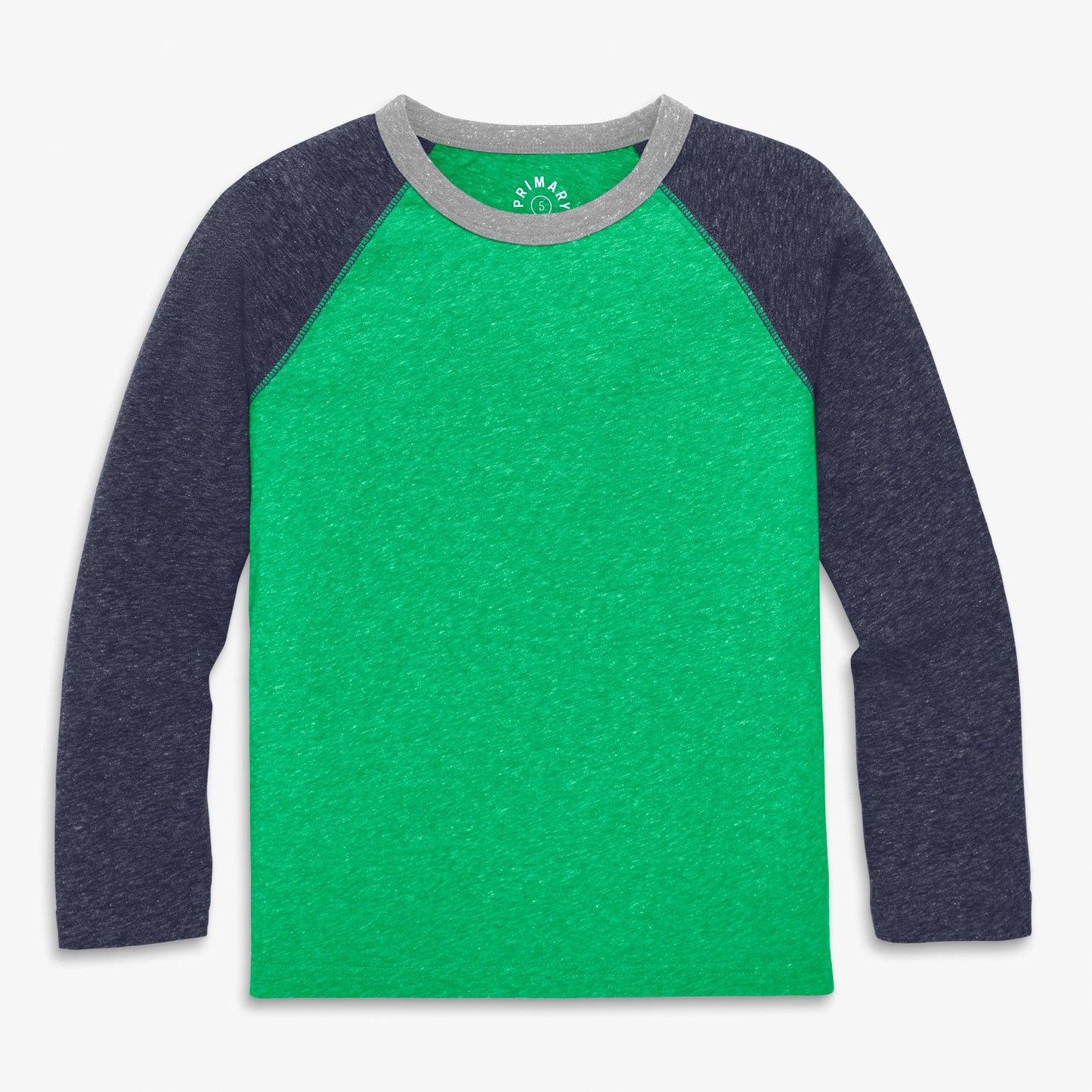 Kids heathered long sleeve baseball tee