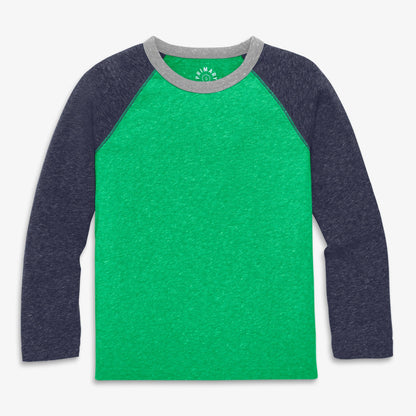 Kids heathered long sleeve baseball tee