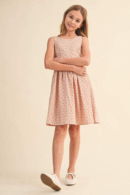 TWEEN KIDS GIRLS SLEEVELSES FIT AND FLARE SUNDRESS (7-14)