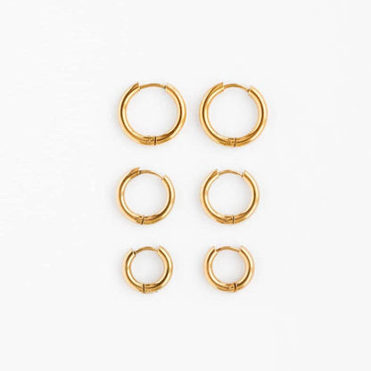 Endless Hoop Stud Earrings - Hypoallergenic, Flat Back, Girl