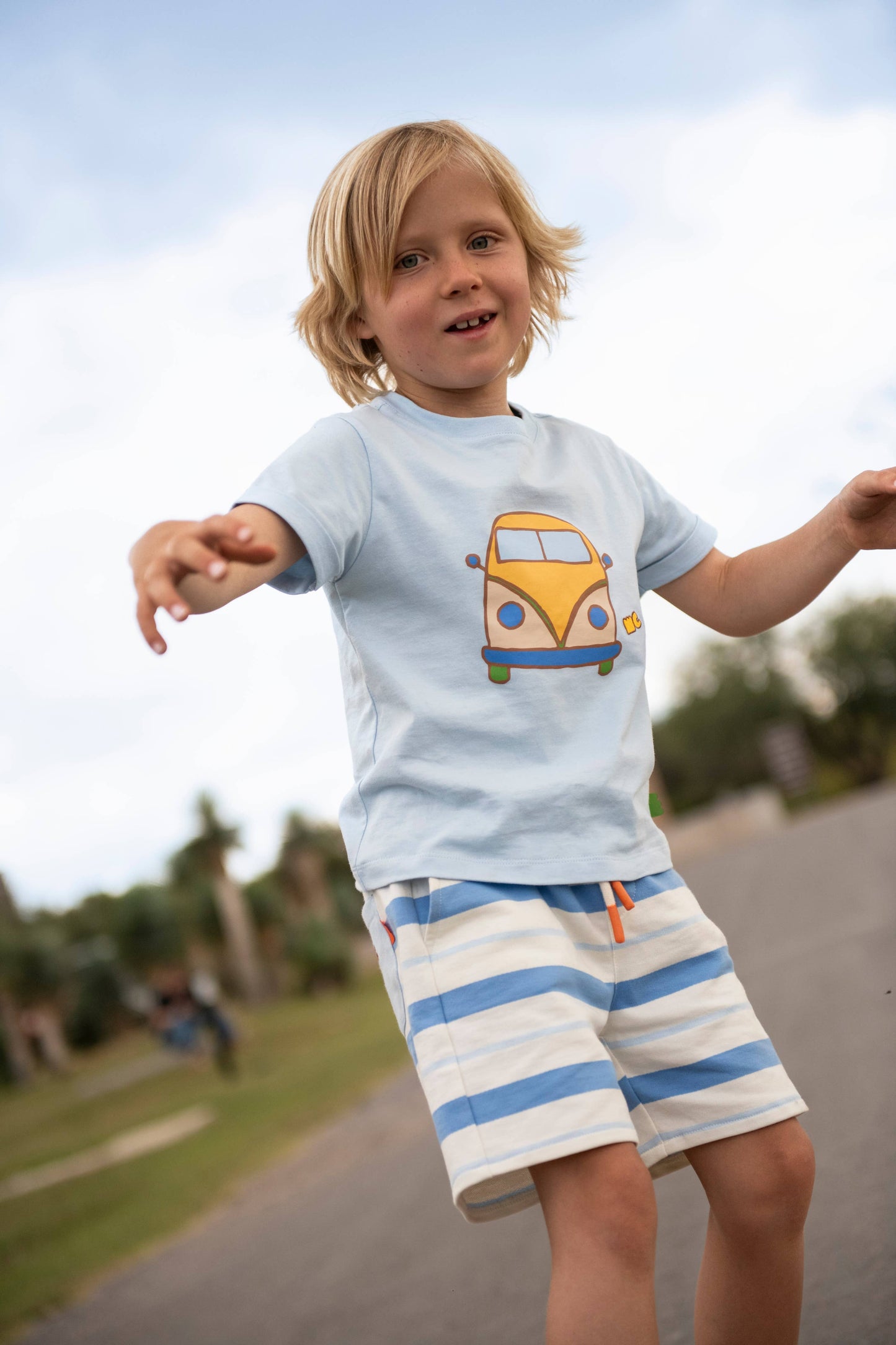 Recycled Cotton Blue Stripe Short