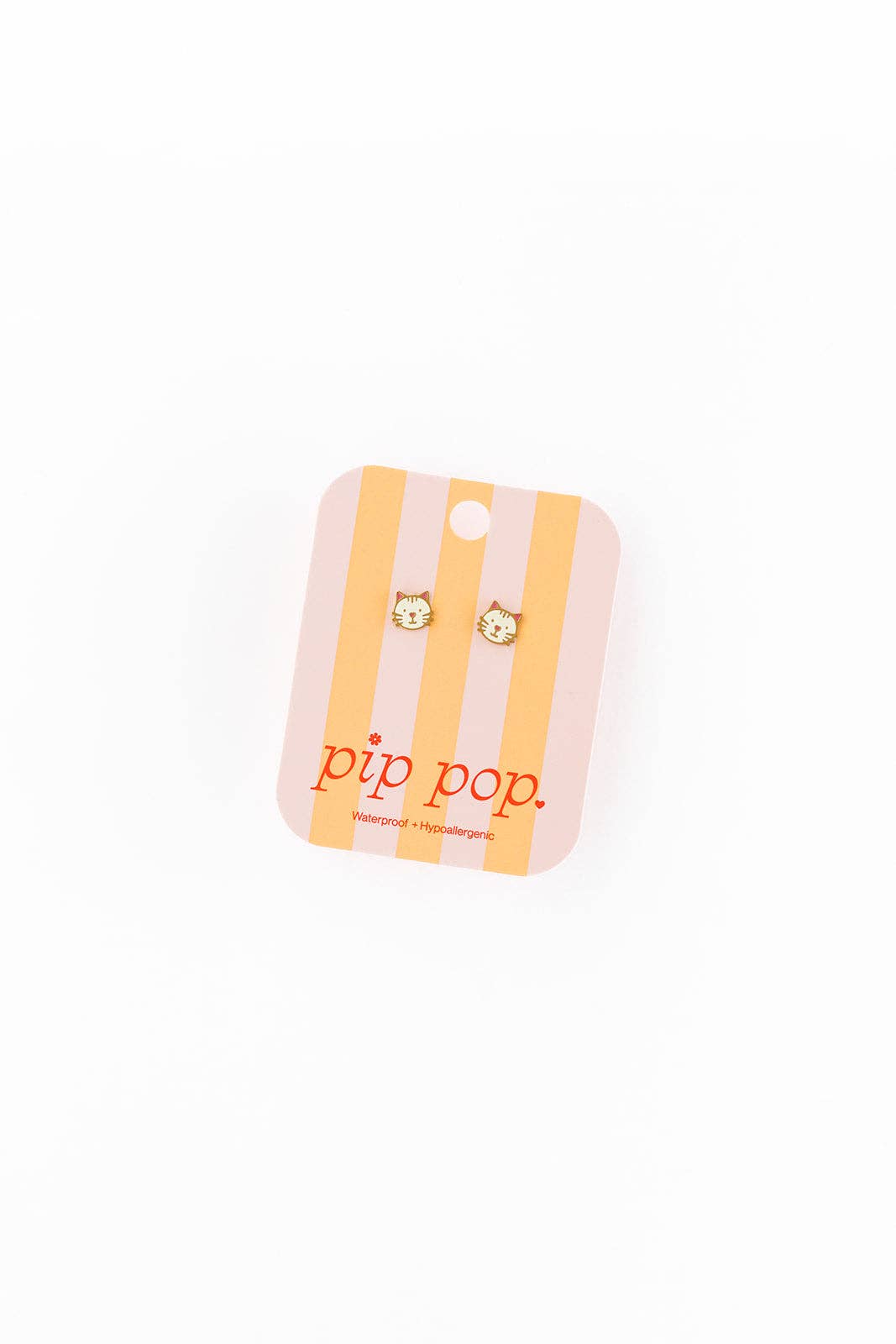 Cat Stud Earrings - Hypoallergenic, Flat Back, Girl Gift