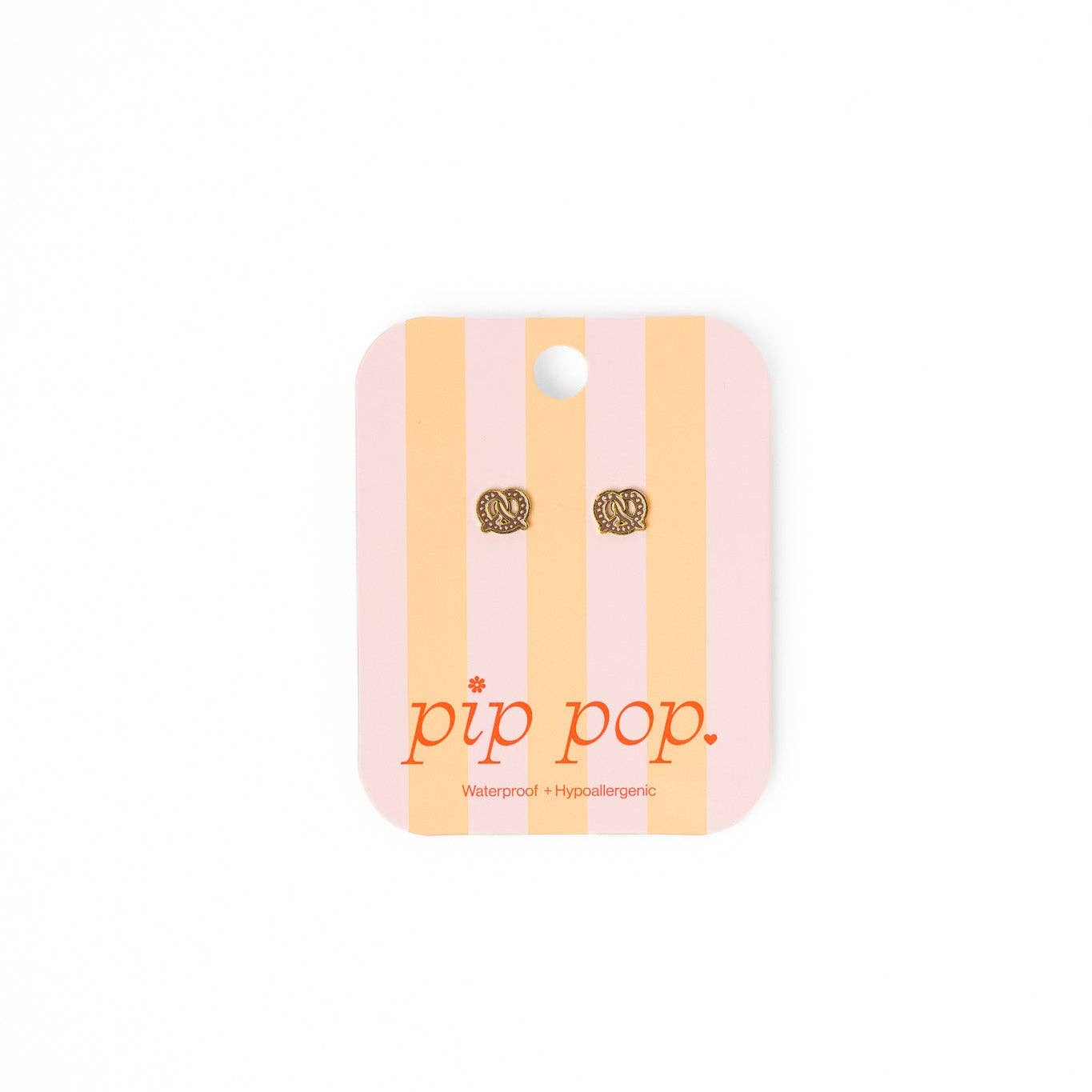 Soft Pretzel Stud Earrings - Hypoallergenic, Flat Back, Girl