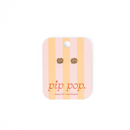 Soft Pretzel Stud Earrings - Hypoallergenic, Flat Back, Girl