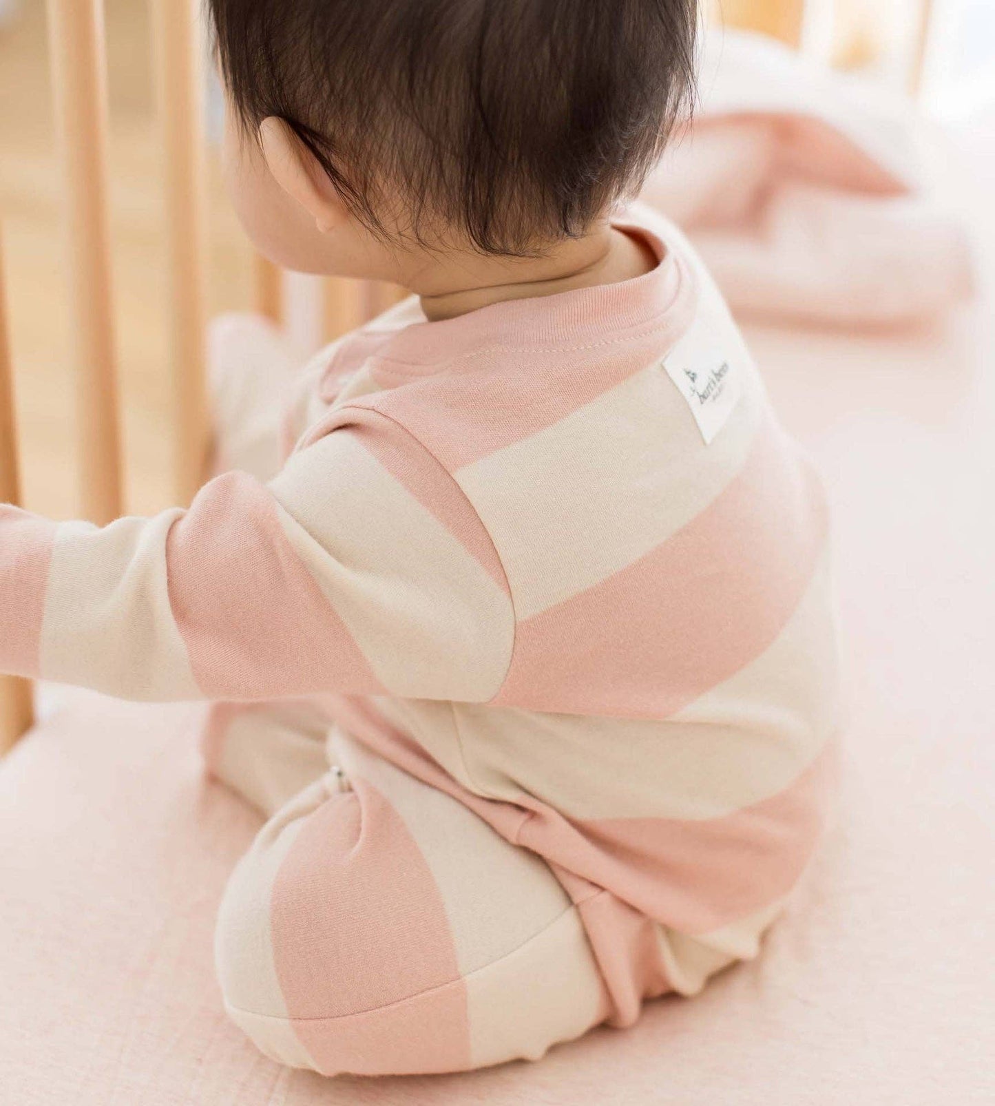 Rugby Stripe Organic Cotton Two-Piece Pajamas - Ranunculus