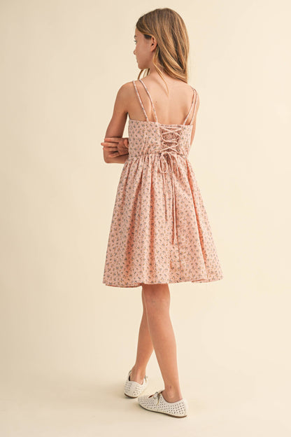 TWEEN KIDS GIRLS SLEEVELSES FIT AND FLARE SUNDRESS (7-14)