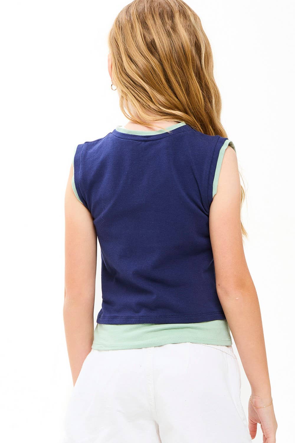 Color Blocked Sleeveless Layered Top