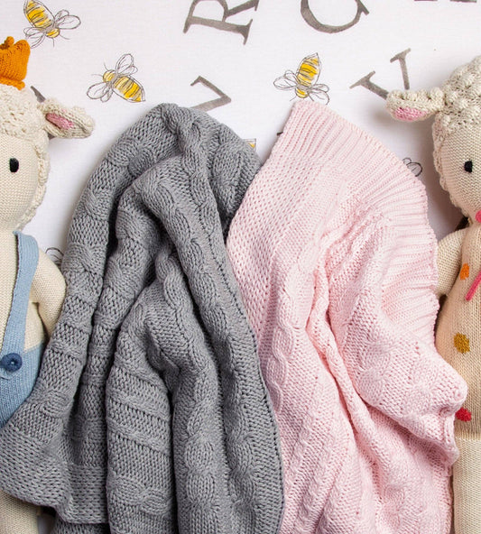 Cable Knit Stroller Blanket
