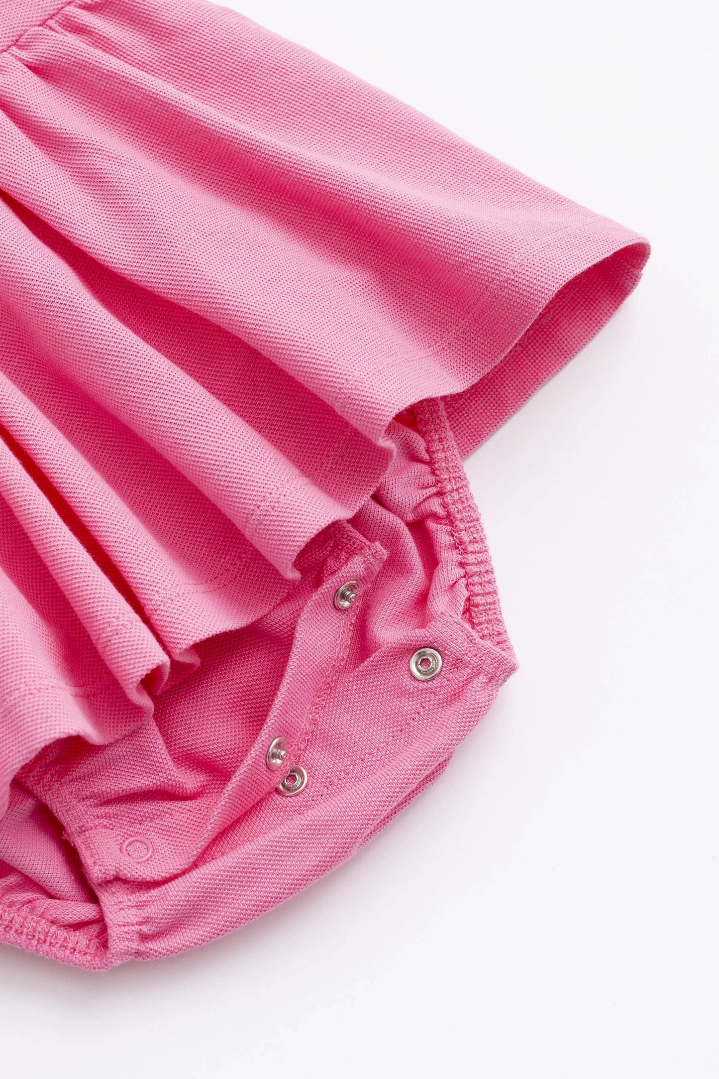 Baby Polo Dress Bodysuit- Hot Pink