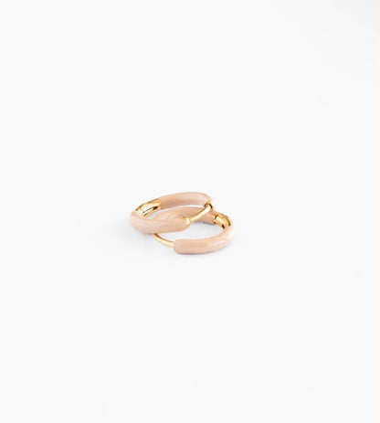 Enamel Hoop Earrings - Hypoallergenic, Flat Back, Girl Gift