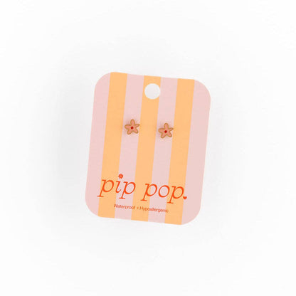 Wildflower Stud Earrings - Hypoallergenic, Flat Back, Girl