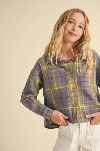 TWEEN KIDS GIRLS TWO POCKET SHORT SHIRT (7-14) (Copy)