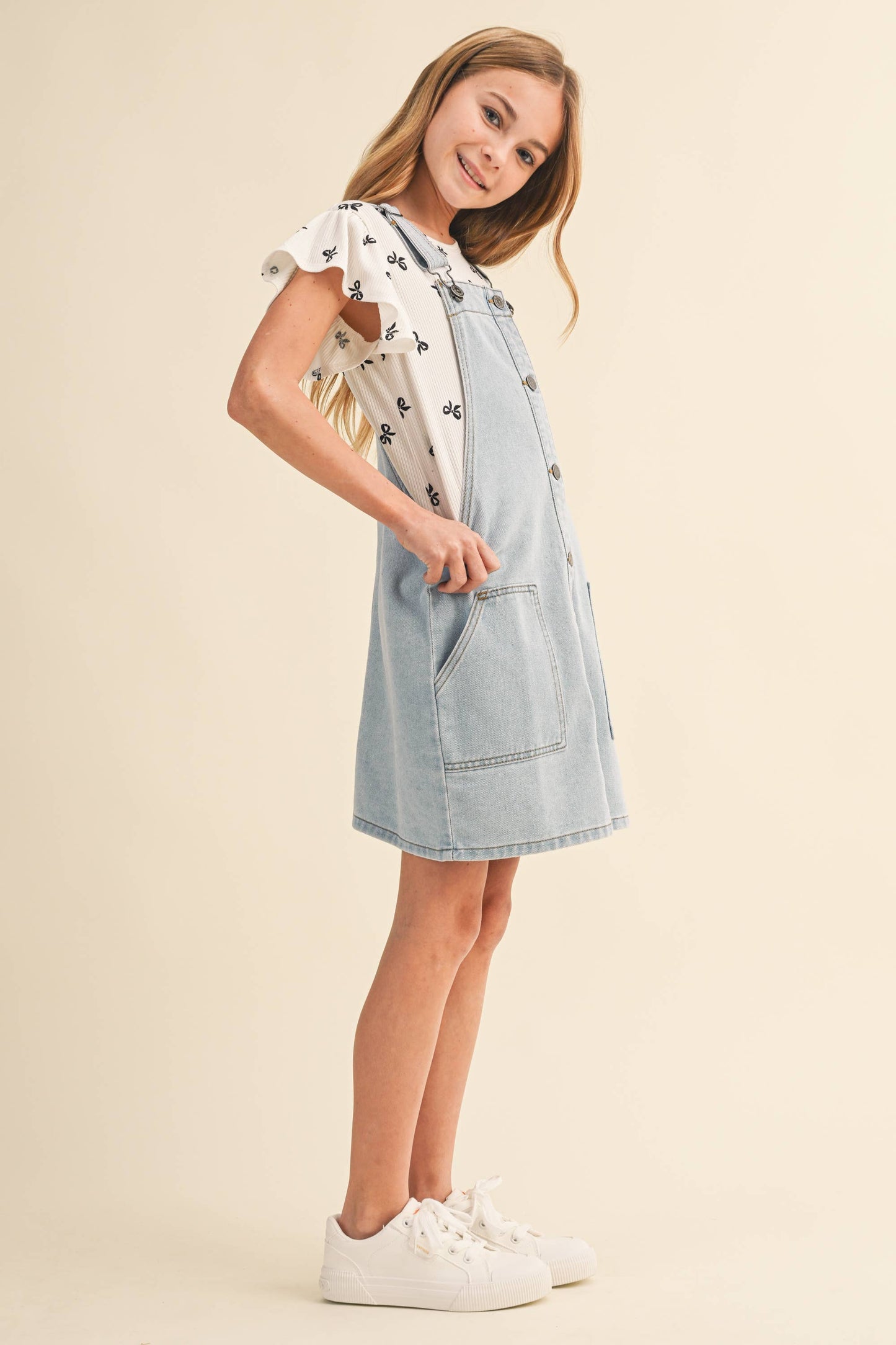 TWEEN KIDS GIRLS DENIM OVERALL DRESS (7-12)