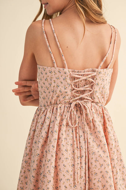 TWEEN KIDS GIRLS SLEEVELSES FIT AND FLARE SUNDRESS (7-14)