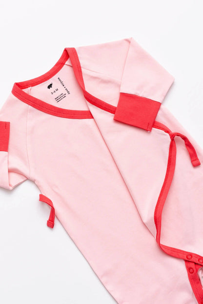 Kimono Tie One-Piece- Light Pink