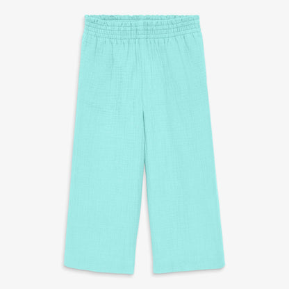 Kids cotton gauze cropped easy pant