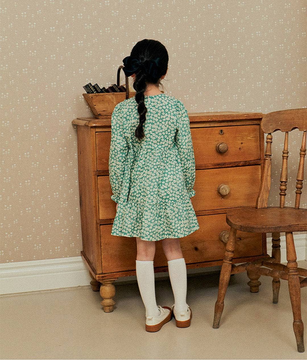 Green Floral Print Dress