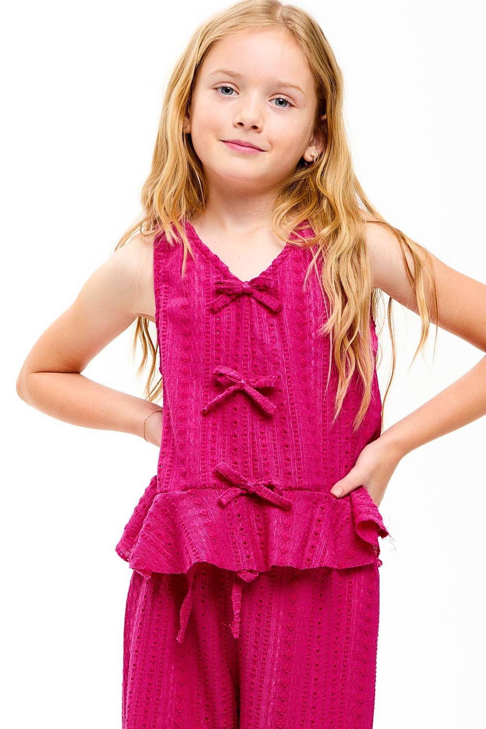 Embroidered Eyelet Ruffled Vest