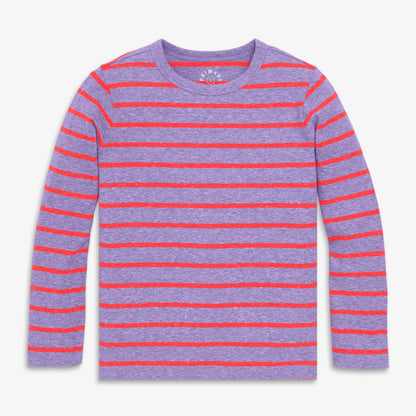 Kids heathered long sleeve stripe tee