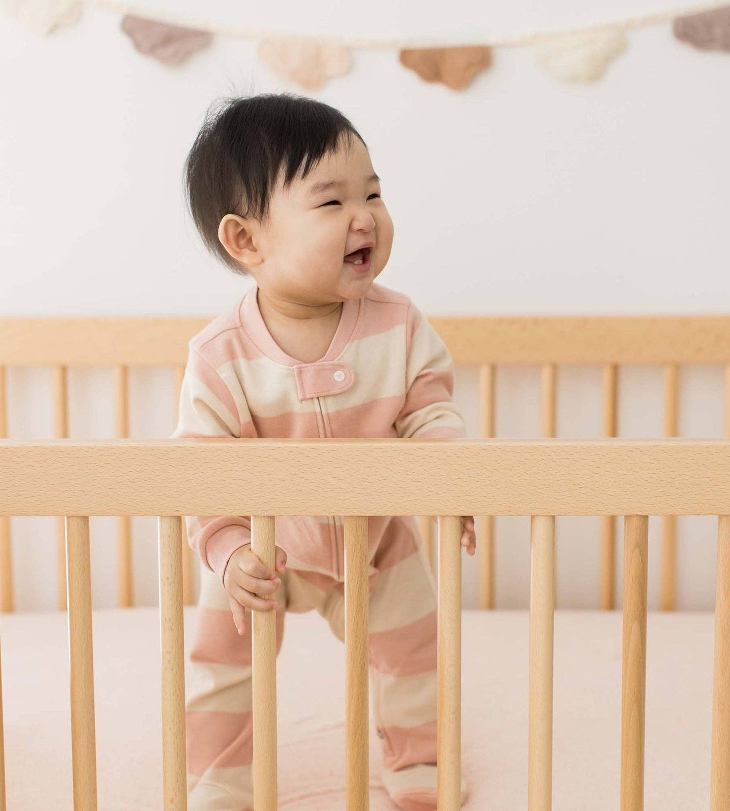 Rugby Stripe Organic Cotton Two-Piece Pajamas - Ranunculus