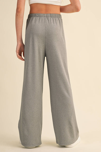 TWEEN KIDS GIRLS WIDE LEG PULL ON RIB KNIT PANTS (7-14)