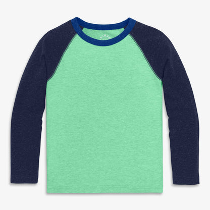 Kids heathered long sleeve baseball tee