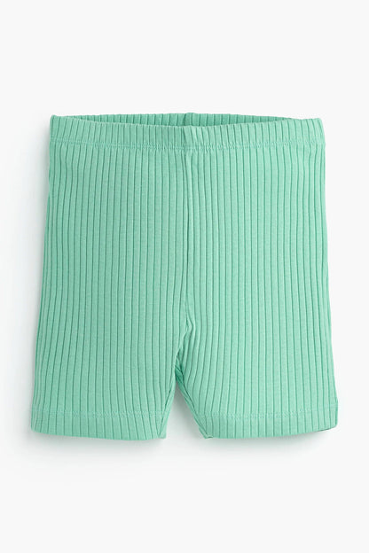 Ribbed Peplum Tank + Short Set- Green