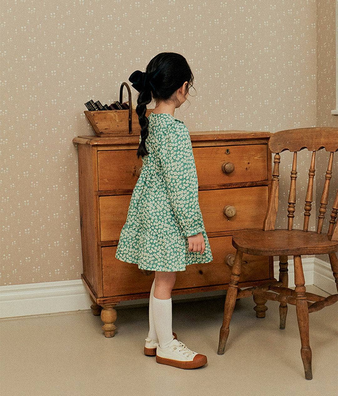 Green Floral Print Dress