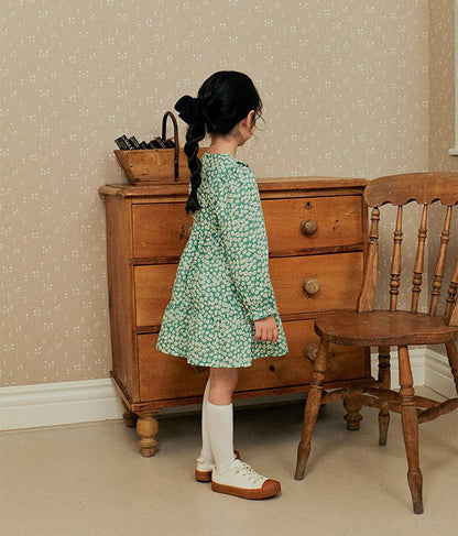 Green Floral Print Dress