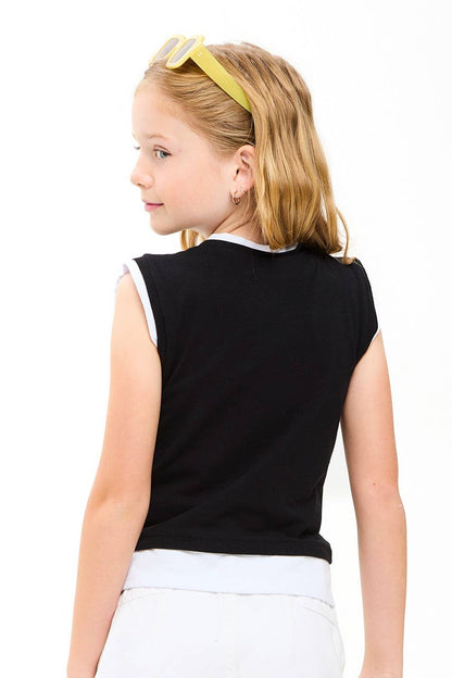 Color Blocked Sleeveless Layered Top