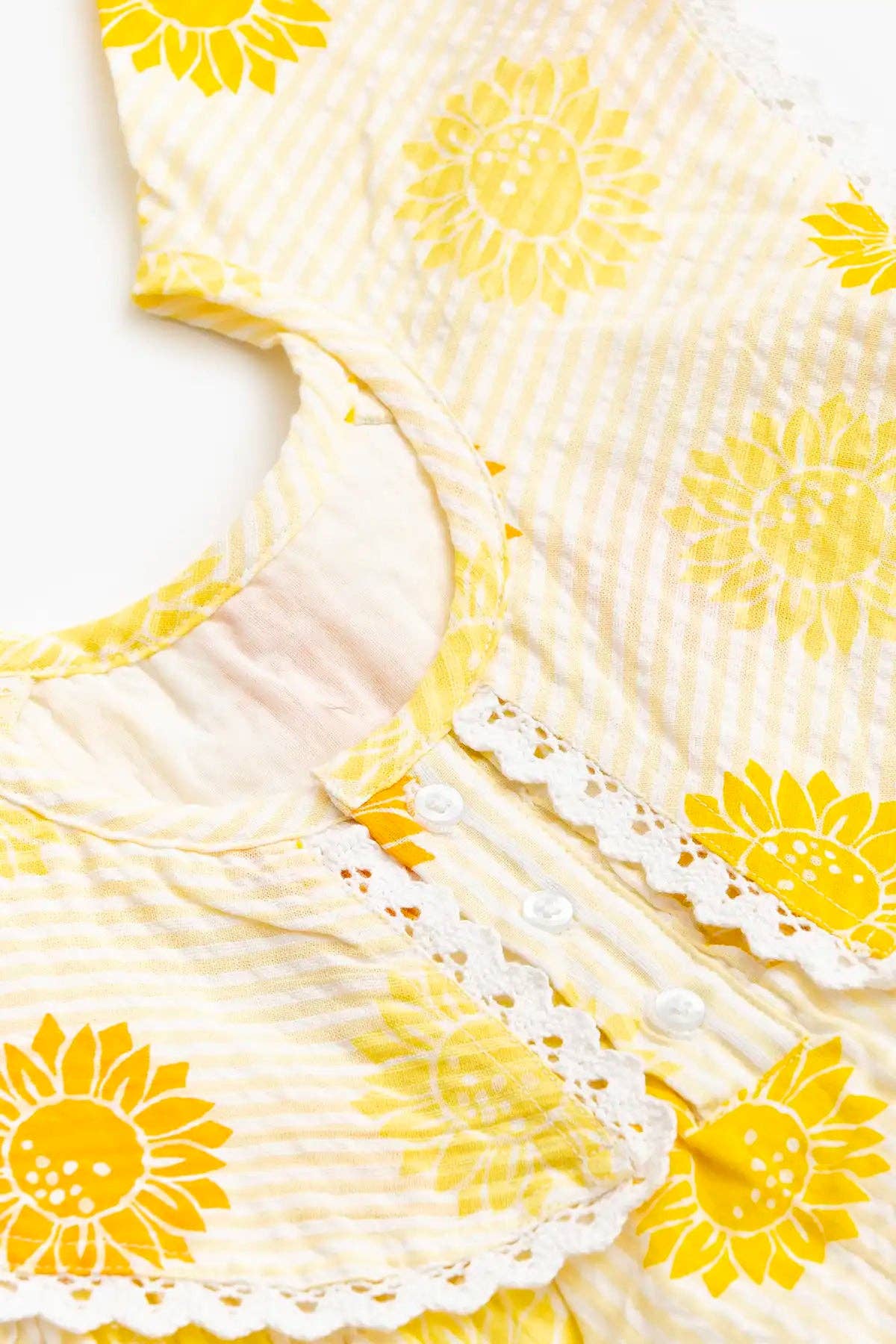 Smocked Ruffle Dress- Sunflower Burst