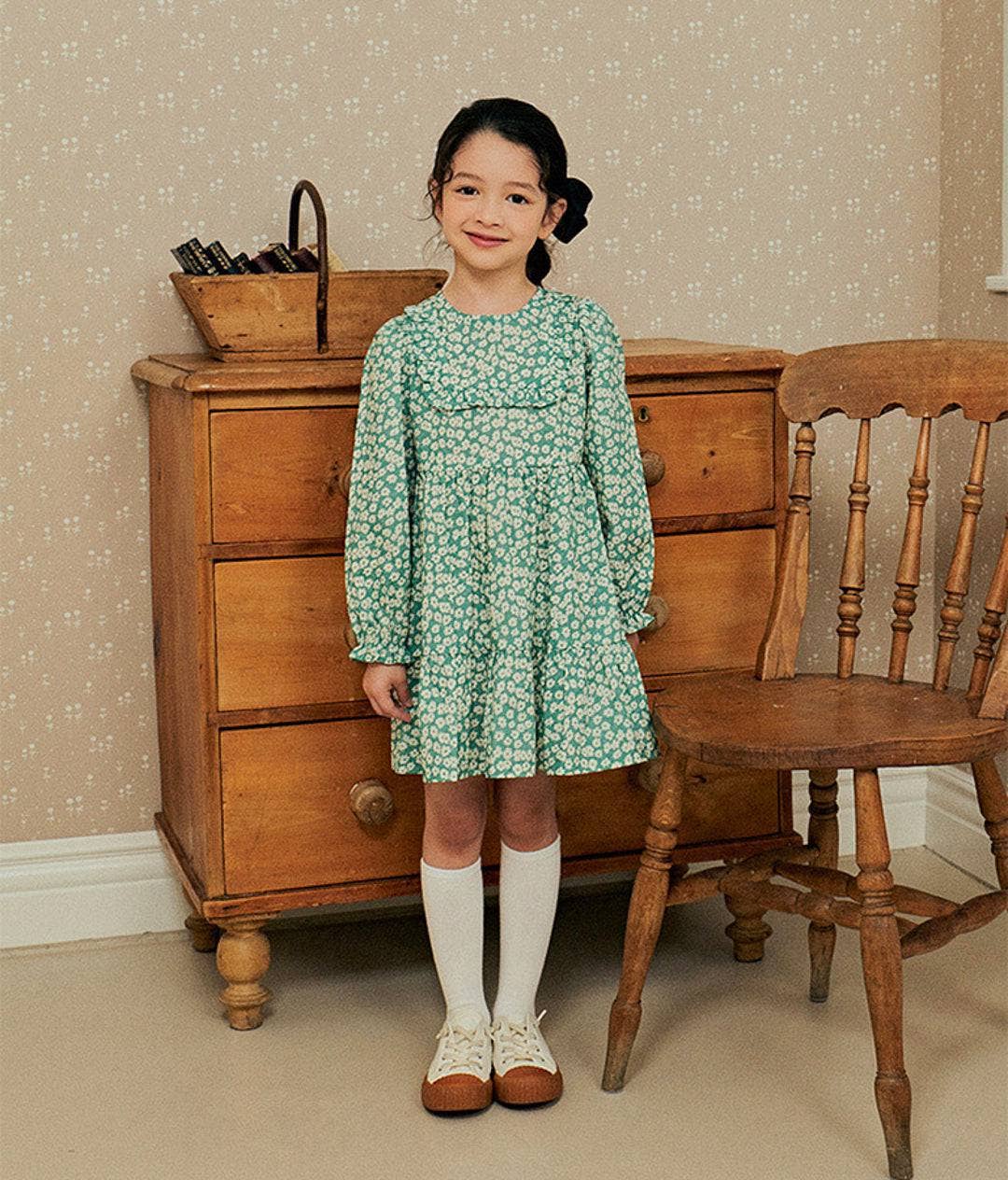 Green Floral Print Dress
