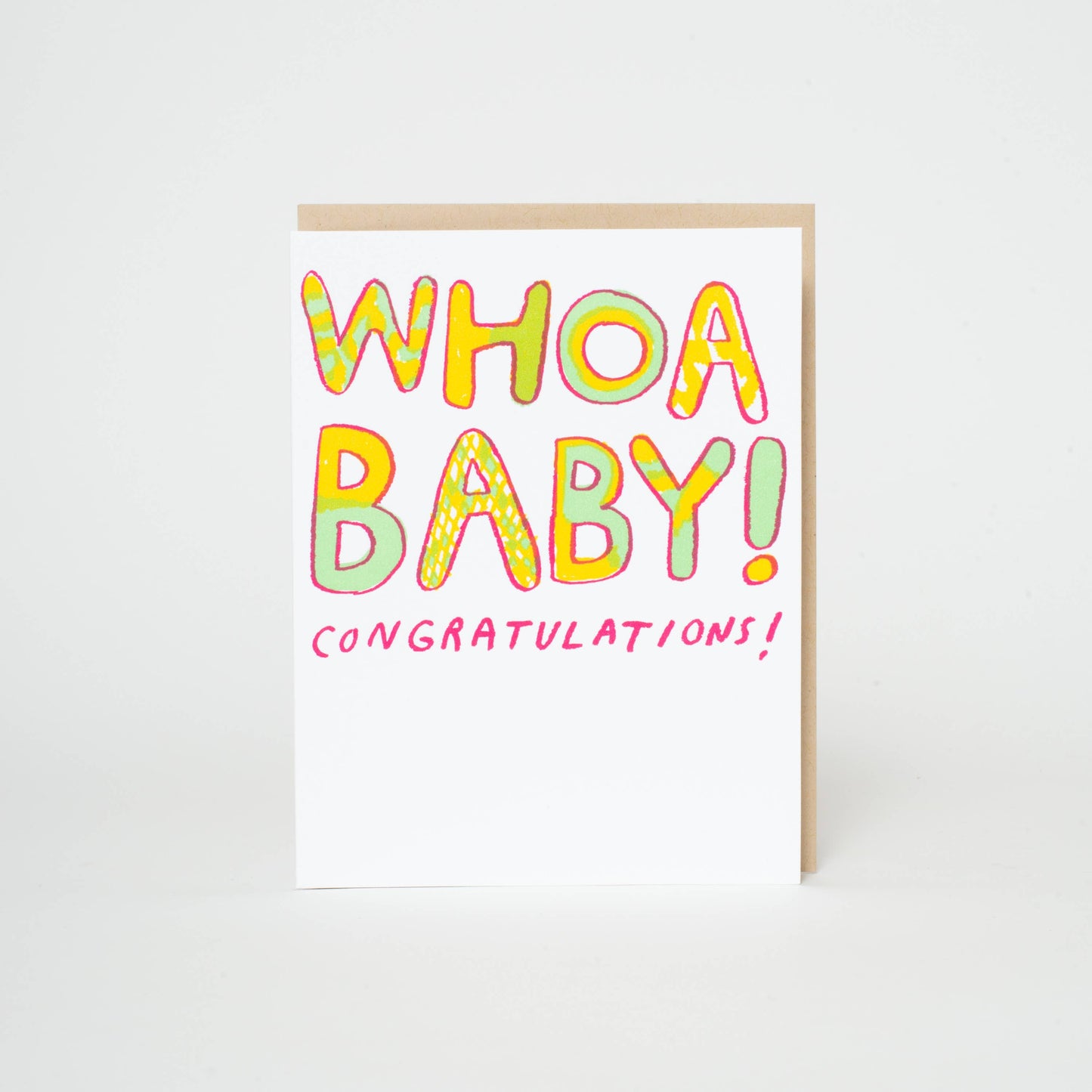 Whoa Baby Funny Congrats Letterpress Greeting Card by Egg Press
