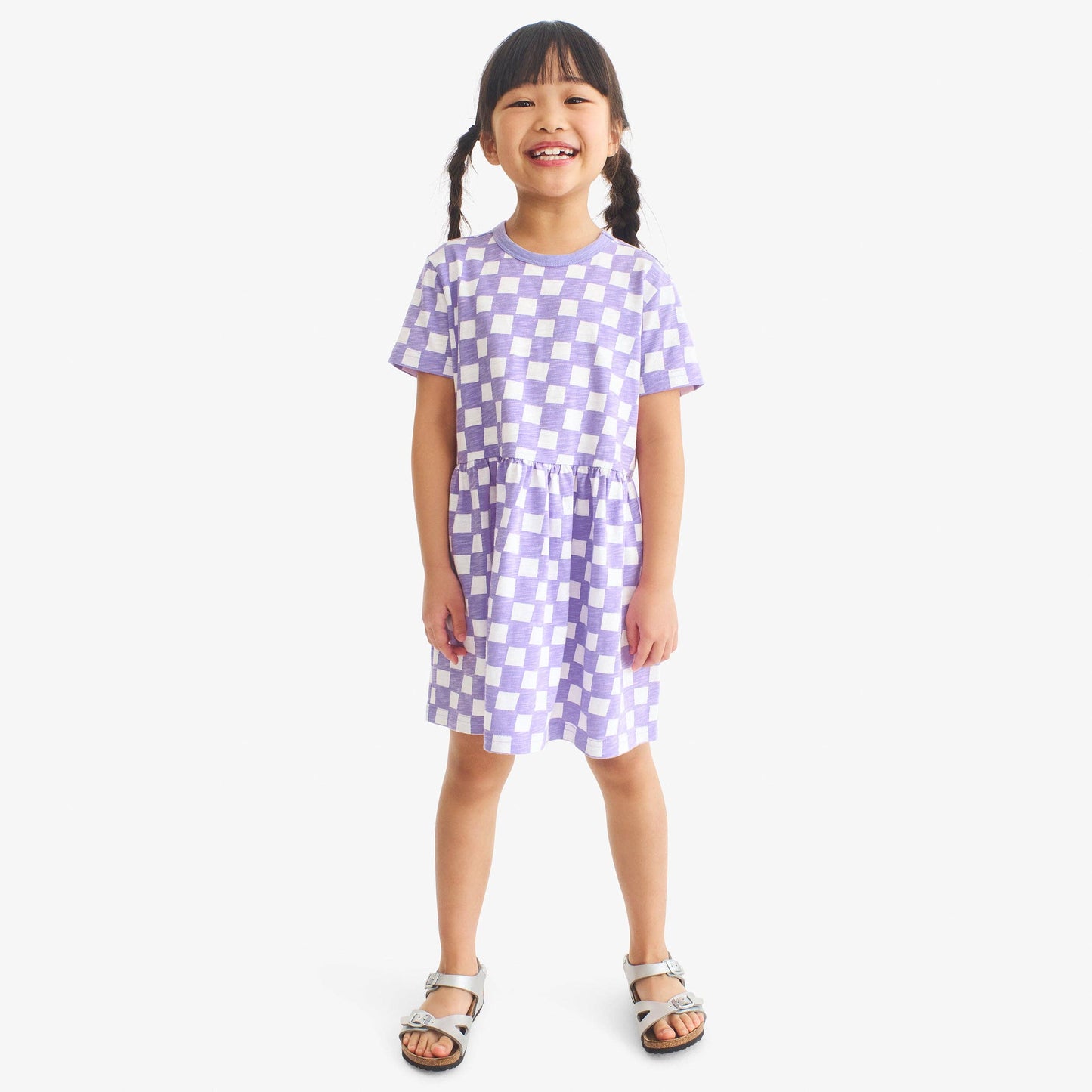 Kids check easy dress