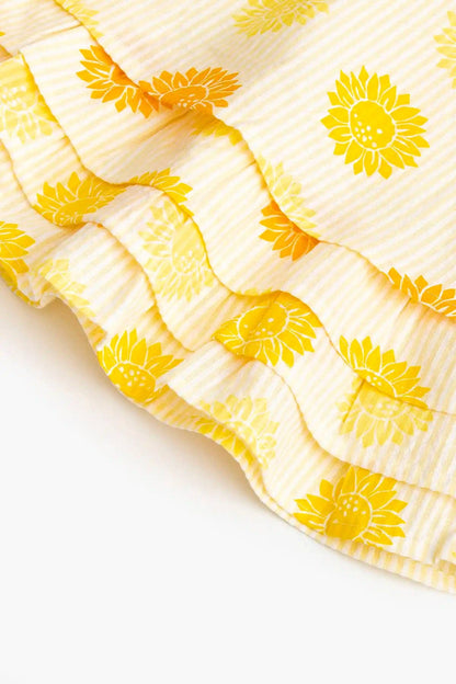 Smocked Ruffle Dress- Sunflower Burst